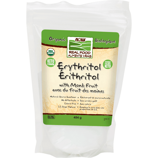 NOW Organic Erythritol and Org Monk Fruit 454g - 
