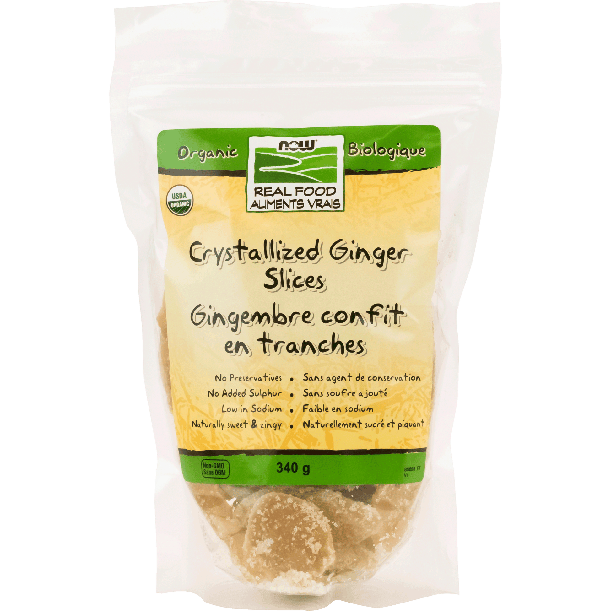 NOW Organic Ginger Crystallized 340g - 