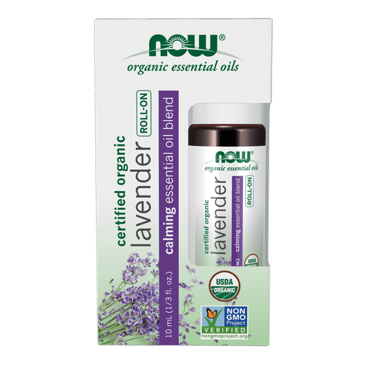 NOW Organic Lavender Essential Oil Roll-On 10mL - 