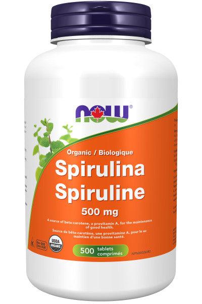 NOW Organic Spirulina 500mg 500 Tablets - 