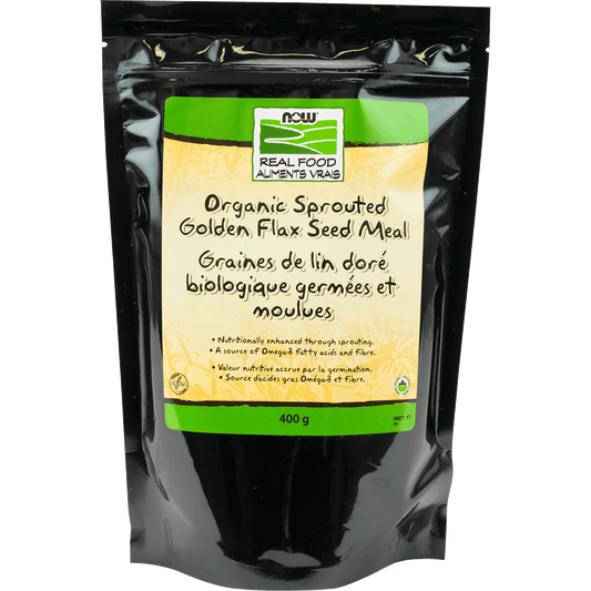 NOW Organic Sprouted Golden Flax Seed Meal 400g - 