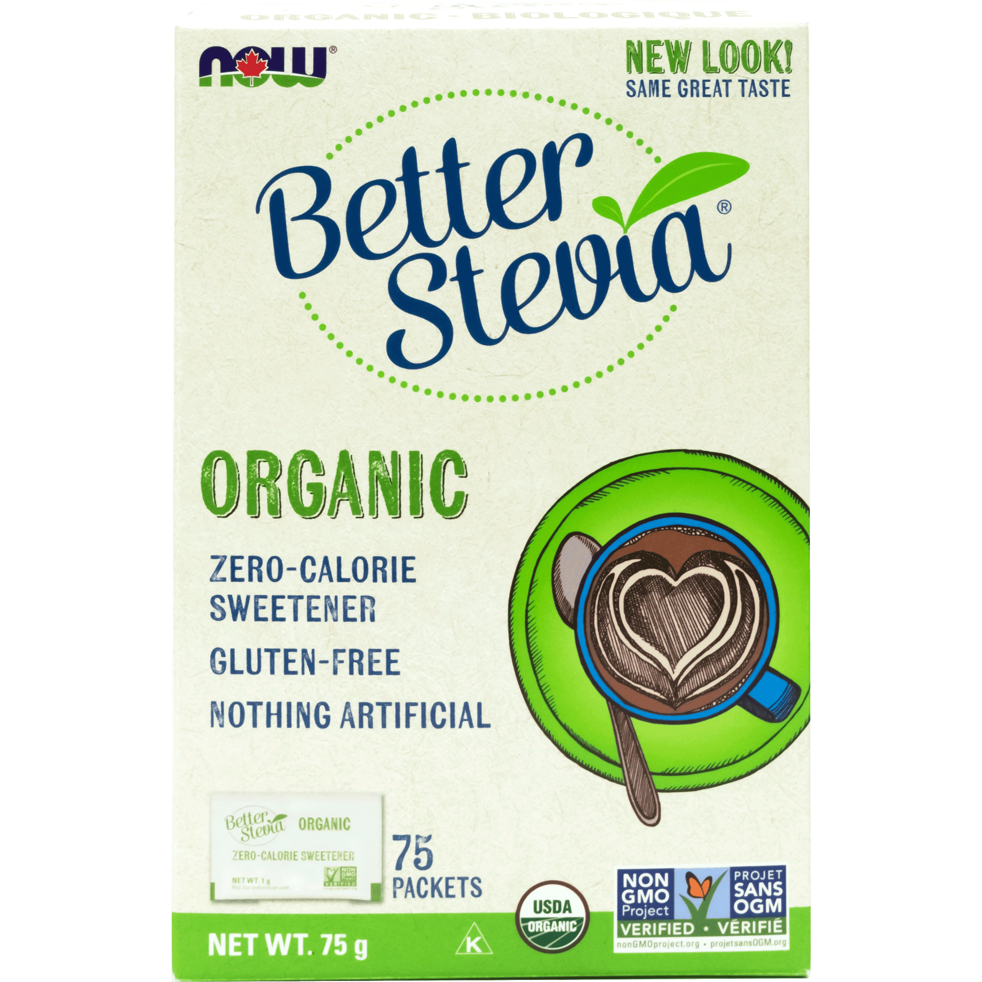 NOW Organic Stevia with Inulin 1g 75 Packets - 