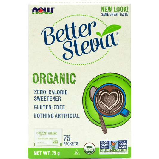 NOW Organic Stevia with Inulin 1g 75 Packets - 