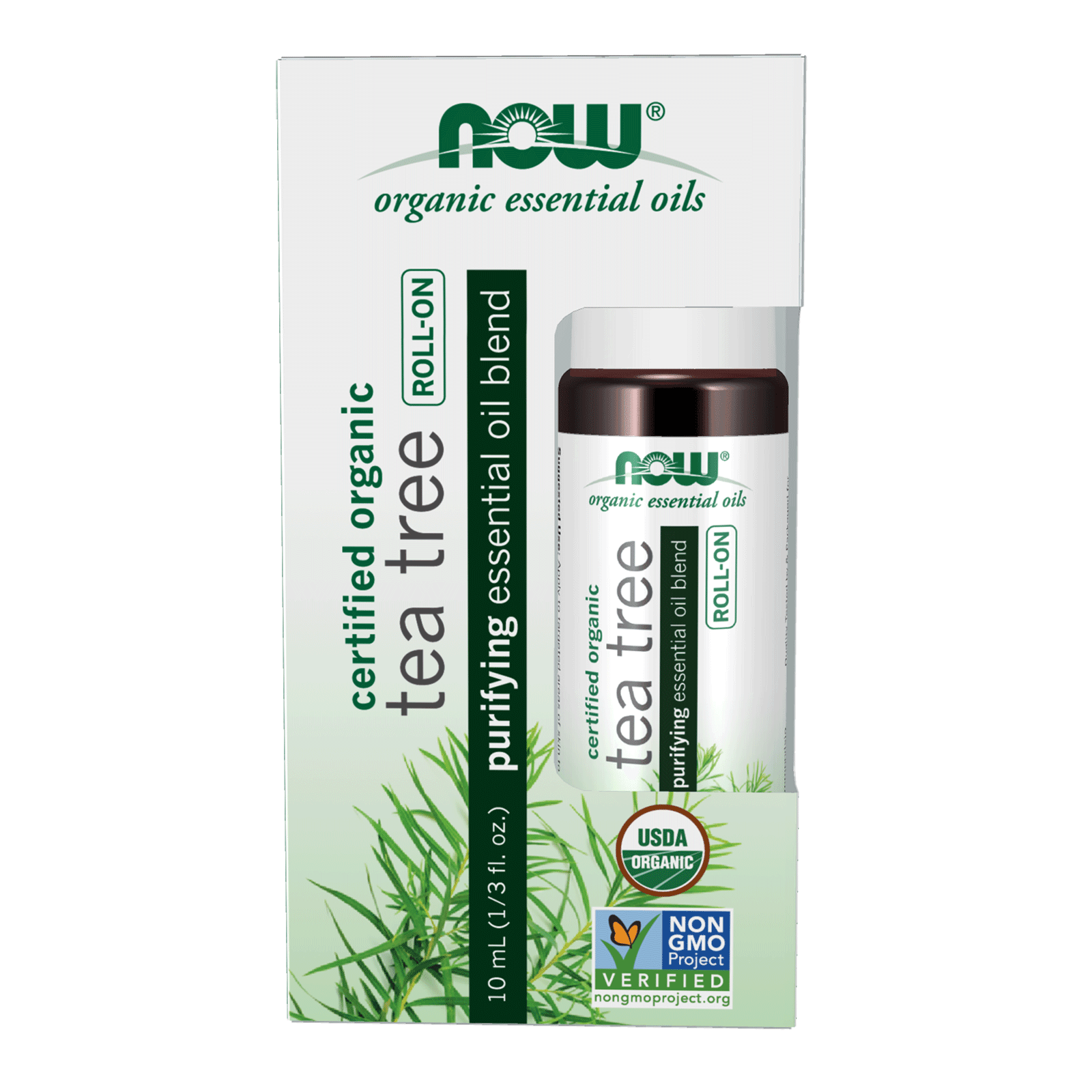 NOW Organic Tea Tree Essential Oil Roll-On 10mL - 