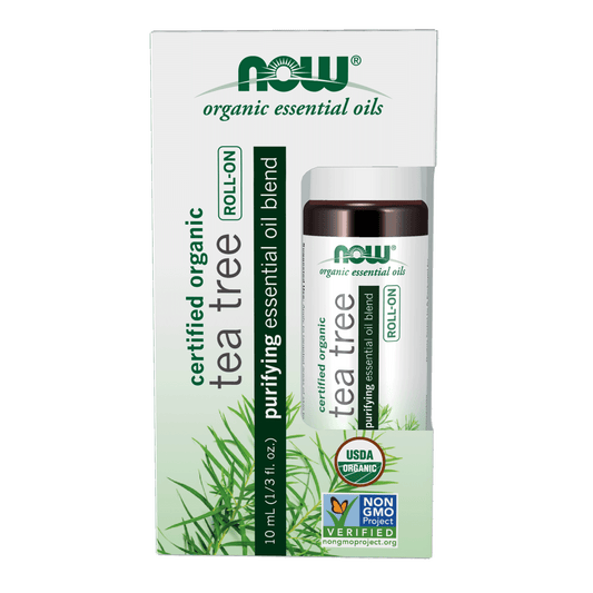 NOW Organic Tea Tree Essential Oil Roll-On 10mL - 