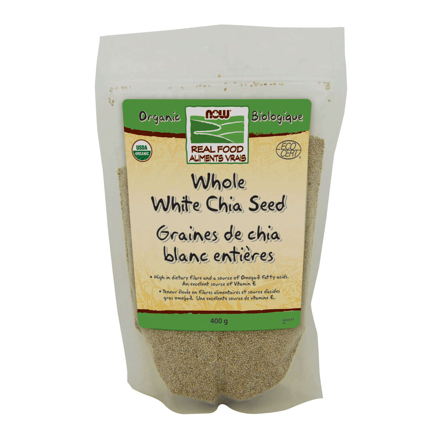 NOW Organic Whole White Chia Seed 400g - 