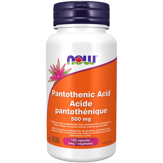 NOW Pantothenic Acid 500mg 100 Capsules - 