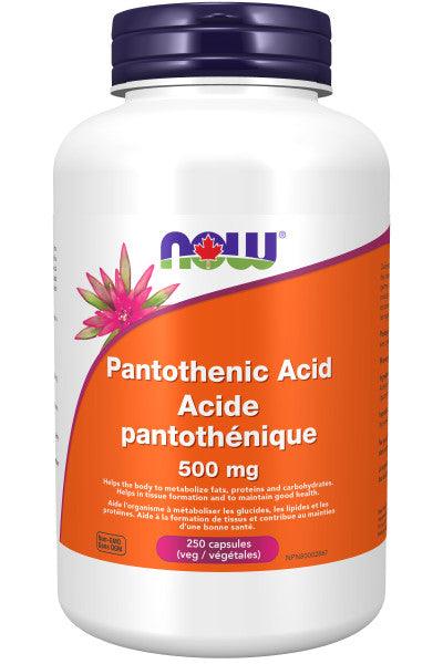 NOW Pantothenic Acid 500mg 250 Capsules - 
