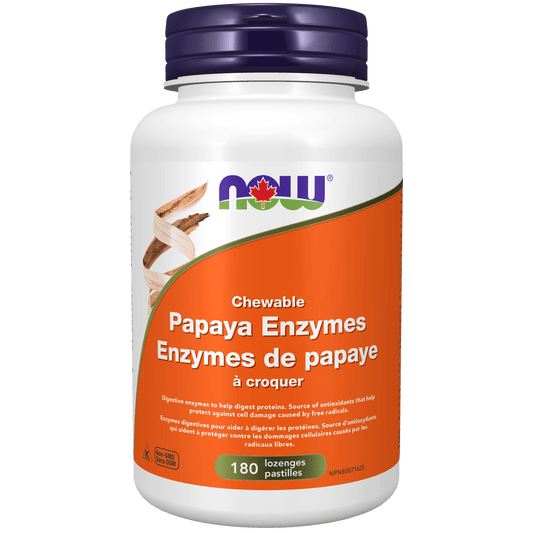 NOW Papaya Enzyme Chewable 180 Lozenges - 