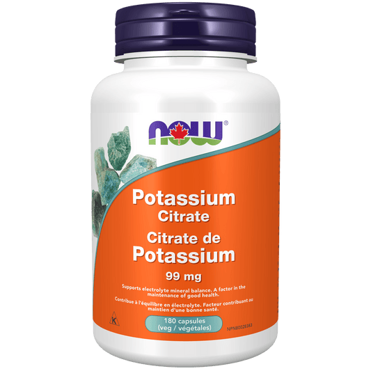 NOW Potassium Citrate 99mg 180 Capsules - 