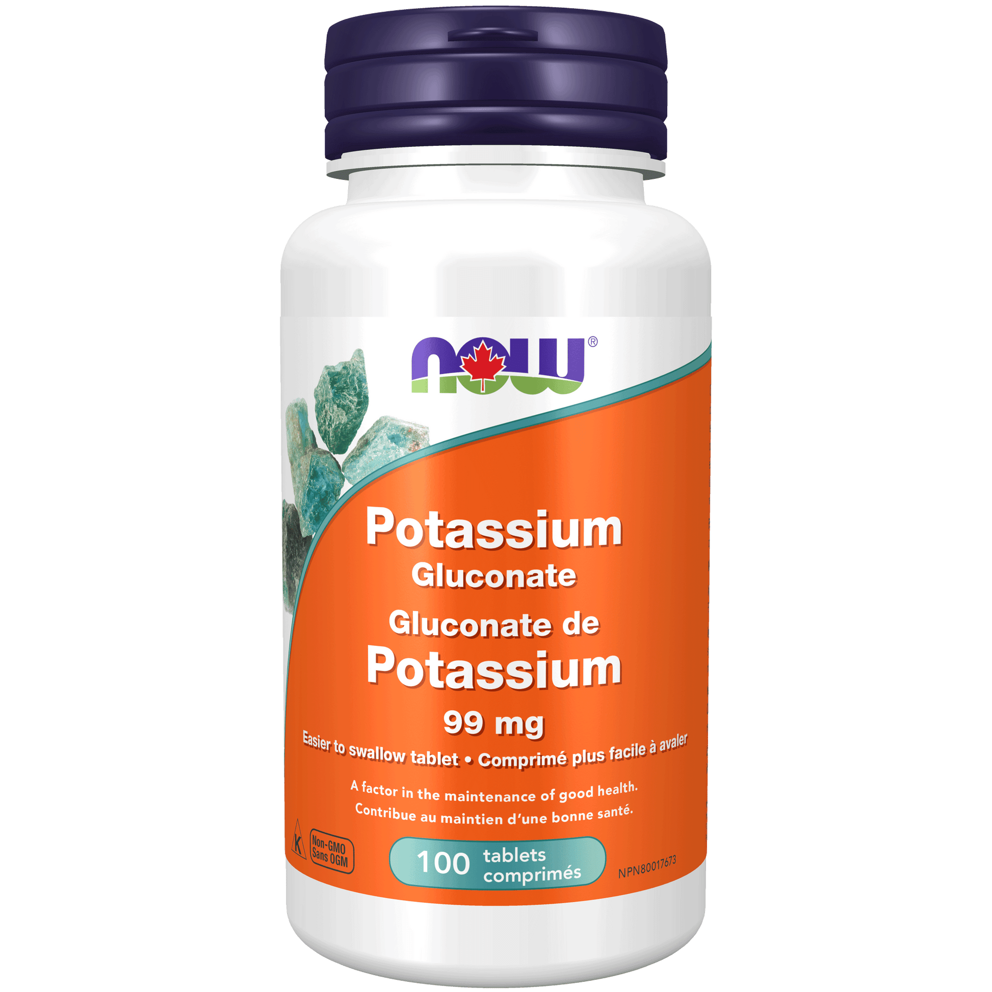 NOW Potassium Gluconate 99mg 100 Tablets - 