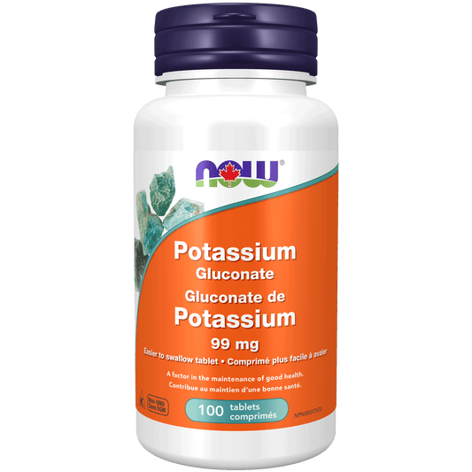 NOW Potassium Gluconate 99mg 100 Tablets - 