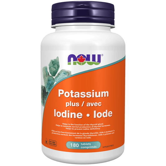 NOW Potassium+Iodine 225mcg 180 Tablets - 