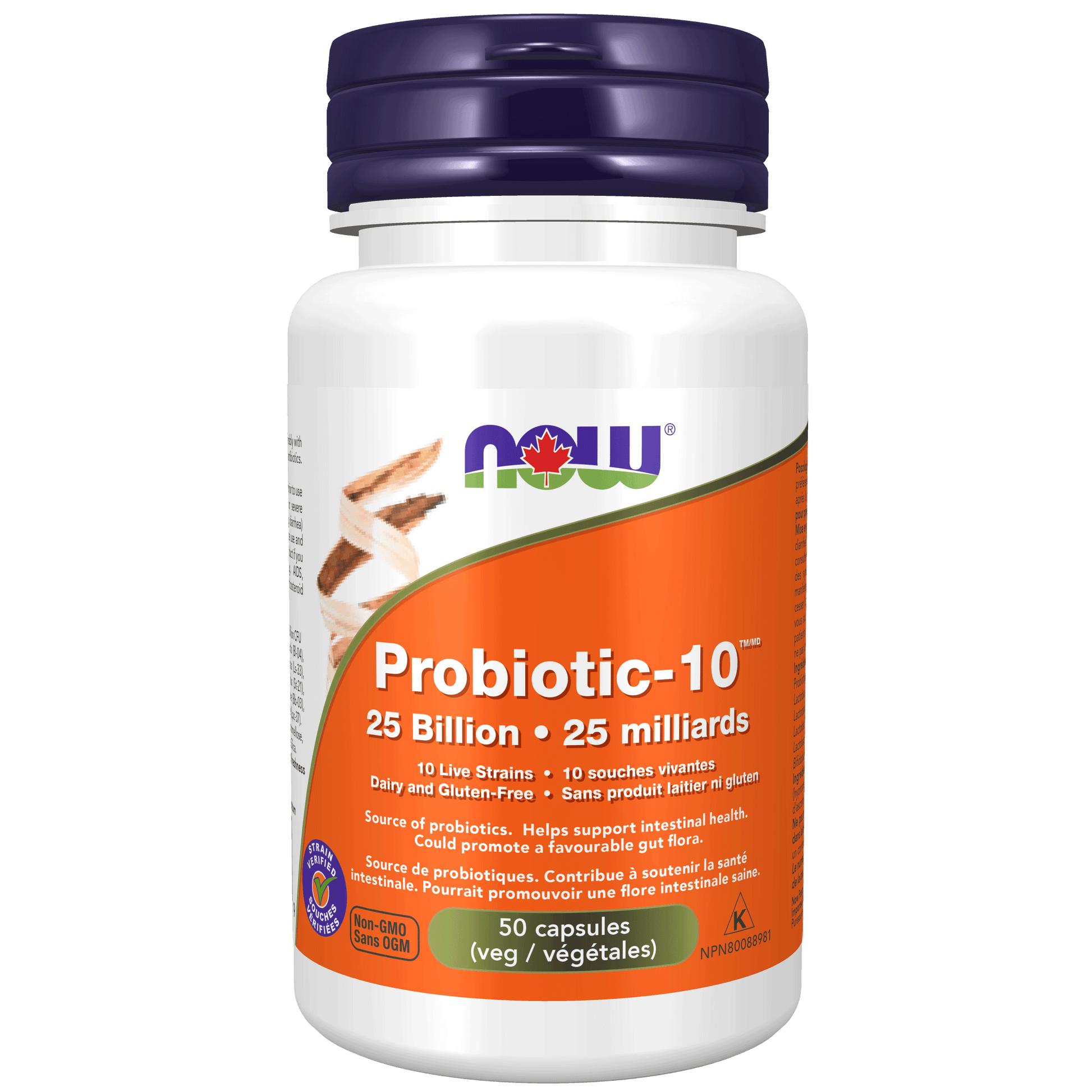 NOW Probiotic-10 25 Billion (10 Strains) 50 Veg Capsules - 