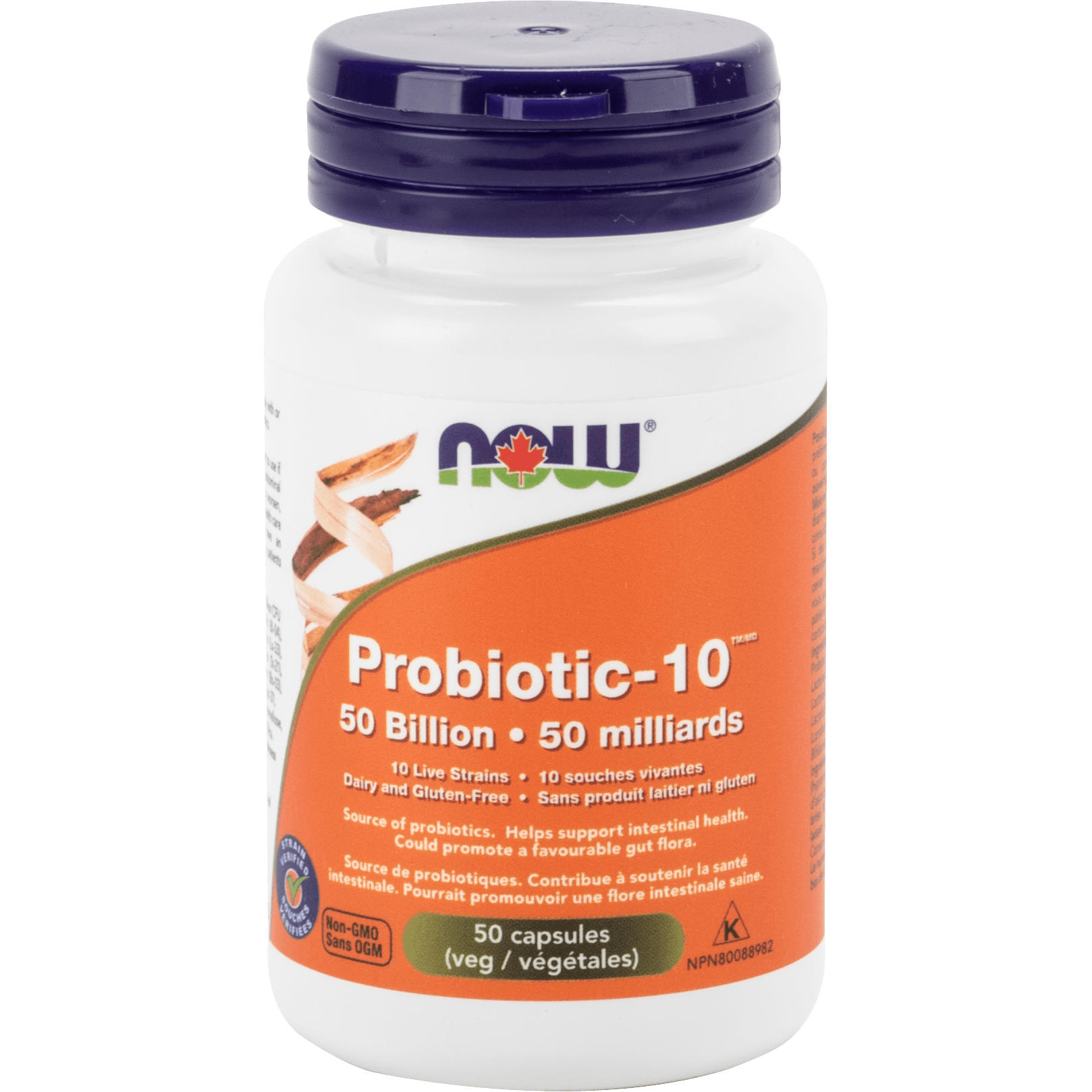 NOW Probiotic-10  50 Billion (10 Strains) 50 Veg Capsules - 