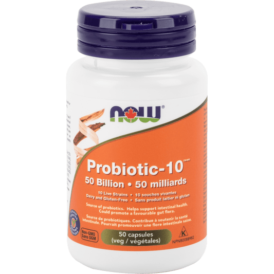 NOW Probiotic-10  50 Billion (10 Strains) 50 Veg Capsules - 