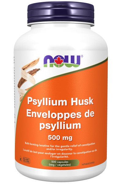 NOW Psyllium Husk 500mg 500 Capsules - 