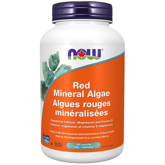 NOW Red Mineral Algae (Vegetarian/Vegan) 180 Veg Capsules - 