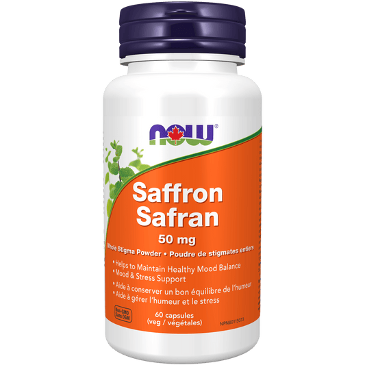 NOW Saffron 50mg 60 Veg Capsules - 