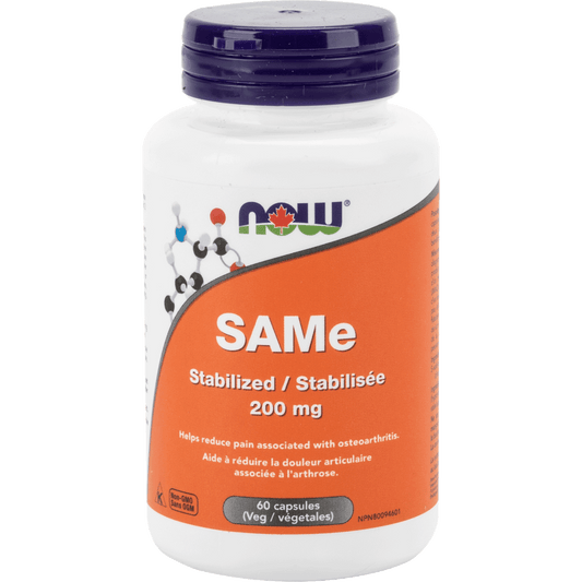 NOW SAMe Stabilized 200mg 60 Veg Capsules - 