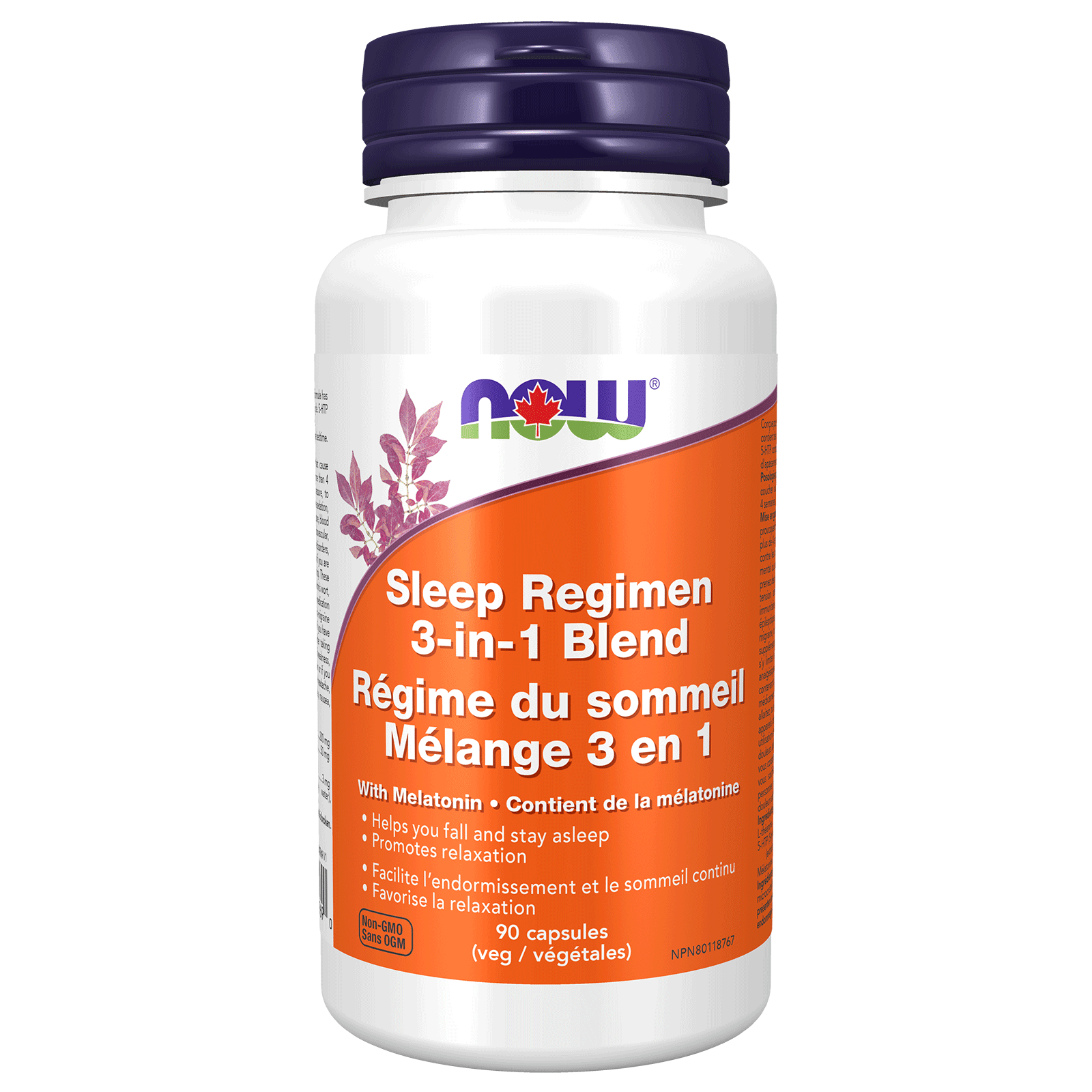 NOW Sleep Regimen 3-in-1 & Melatonin 3mg 90 Veg Capsules - 