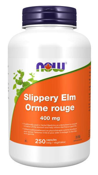 NOW Slippery Elm 400mg 250 Veg Capsules - 