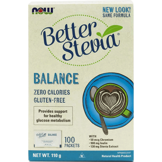 NOW Stevia Balance (with Inulin & Chromium) 100 x 1g Packets - 