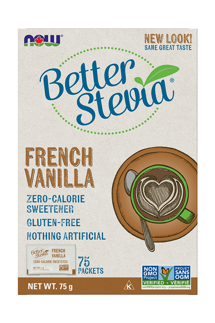 NOW Stevia Extract (French Vanilla) 75 x 1g Packets - 