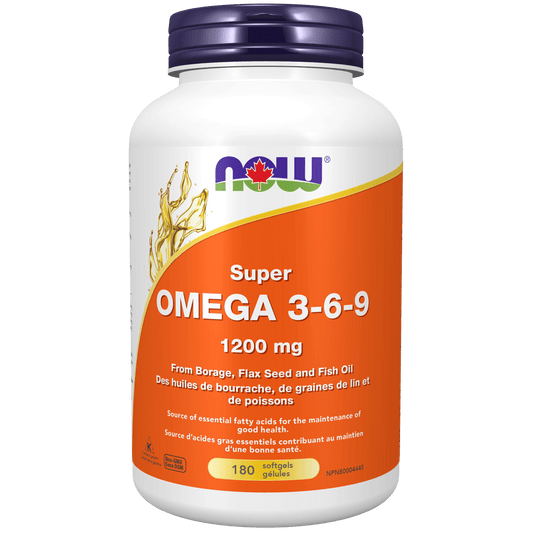 NOW Super Omega 3-6-9 1200mg (Borage/Flax/Fish) 180 Softgels - 