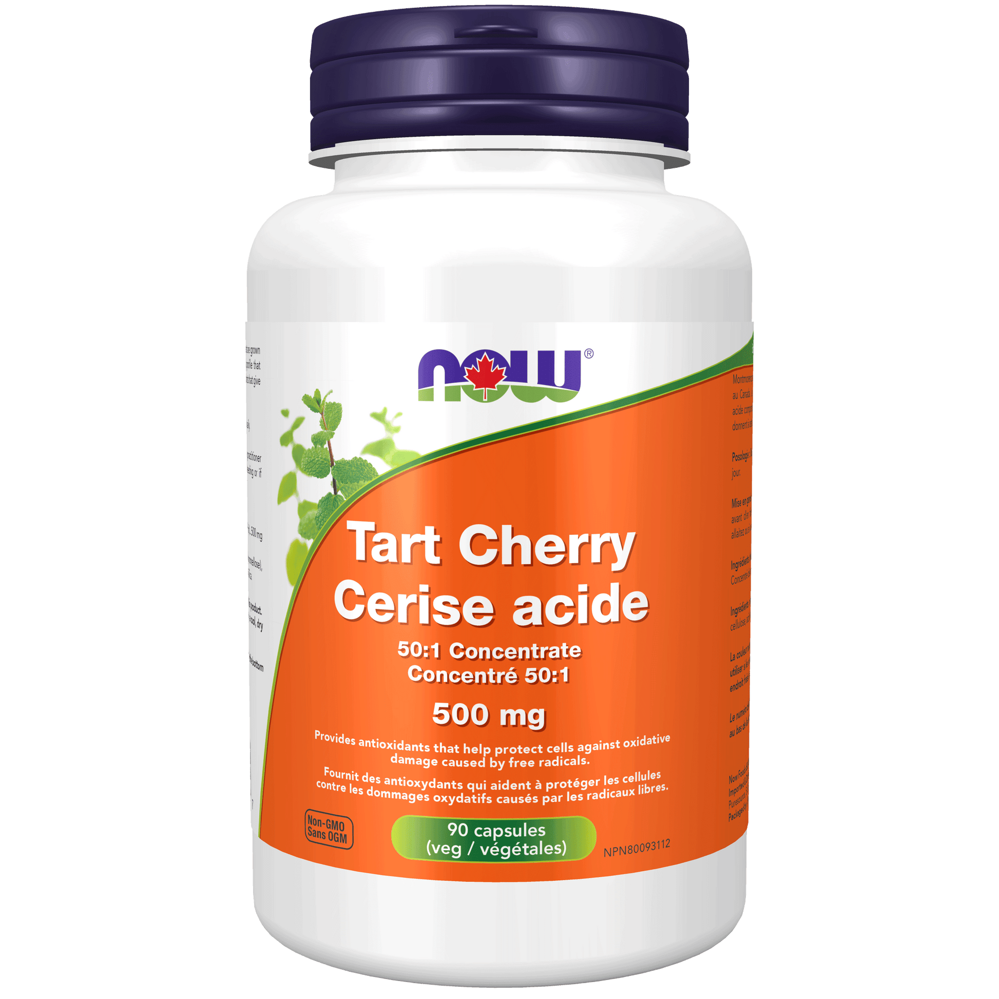 NOW Tart Montmorency Cherry Concentrate 500mg 90 Veg Capsules - 