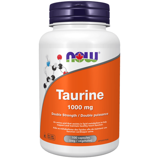 NOW Taurine 1000mg 100 Veg Capsules - 