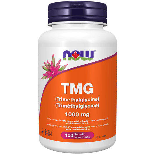 NOW TMG (Trimethylglycine) 1000mg 100 Tablets - Wellness Supplement