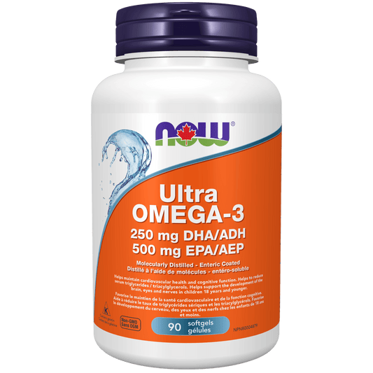 NOW Ultra Omega-3 1000mg (500EPA / 250DHA) 90 Softgels - 