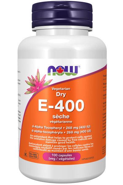 NOW Vegetarian Dry E-400 IU 100 Veg Capsules - 