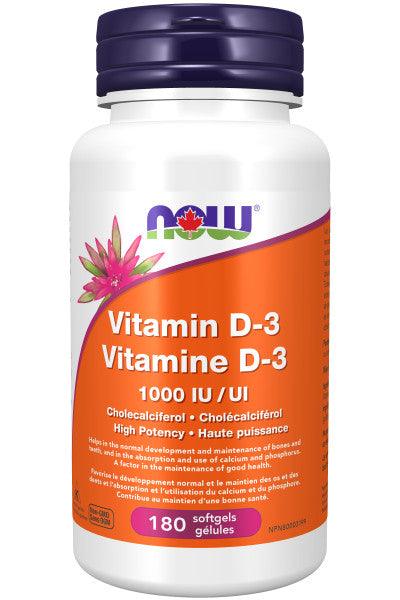 NOW Vitamin D-3 1,000 IU 180 Softgels - 