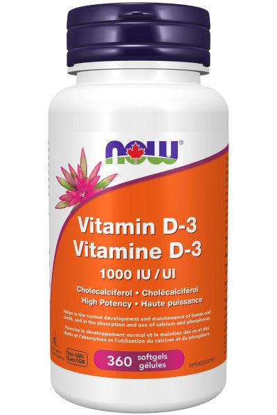 NOW Vitamin D-3 1,000 IU 360 Softgels - 