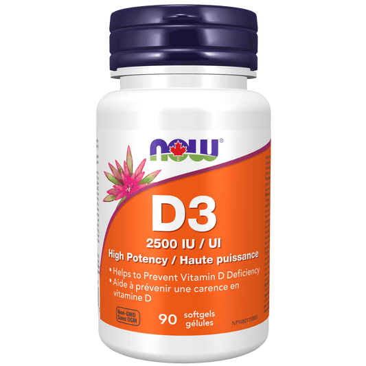 NOW Vitamin D-3 2,500 IU 90 Softgels - 