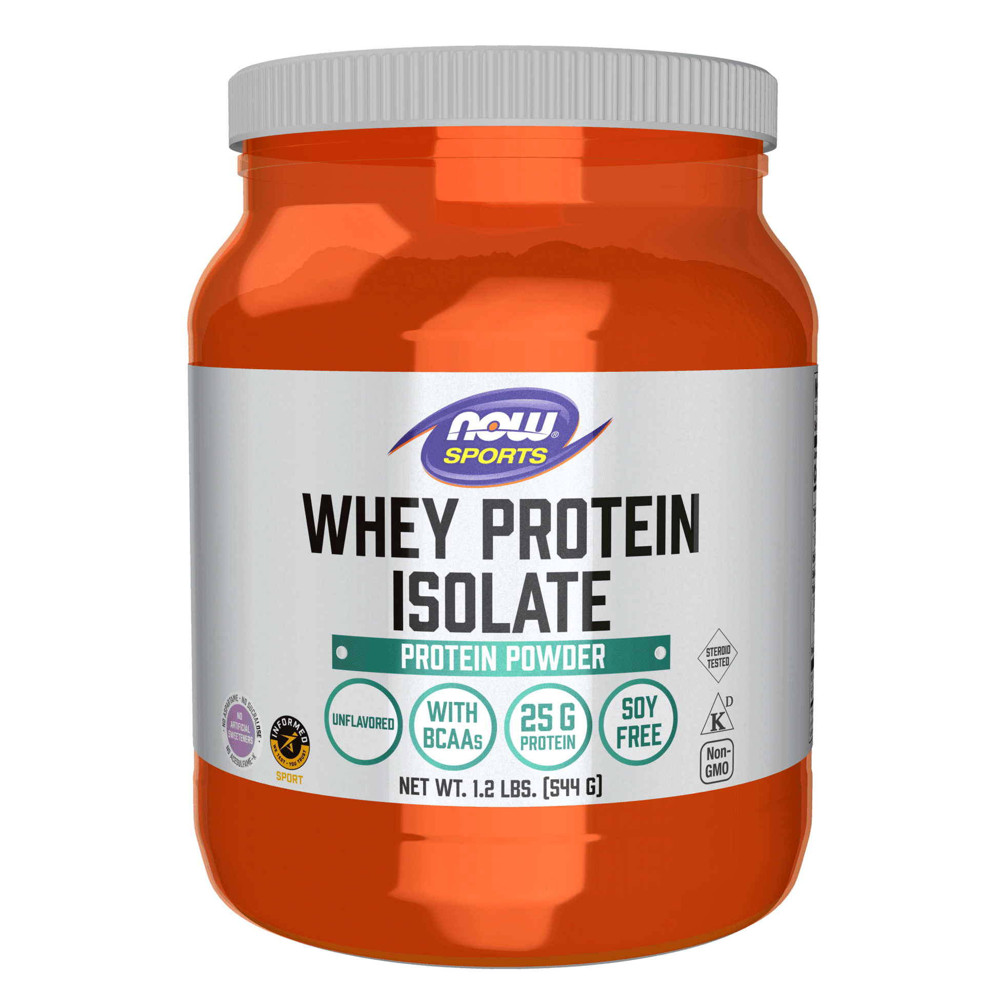 NOW Whey Isolate 100% Natural, Unflavoured 544g - 