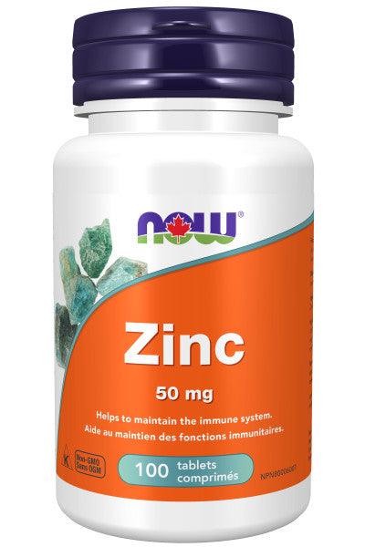 NOW Zinc Gluconate 50mg 100 Tablets - 