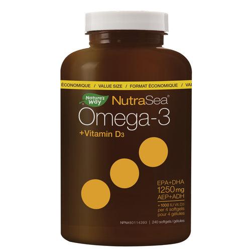 NutraSea+D Omega-3 Lemon 240 Softgels - 