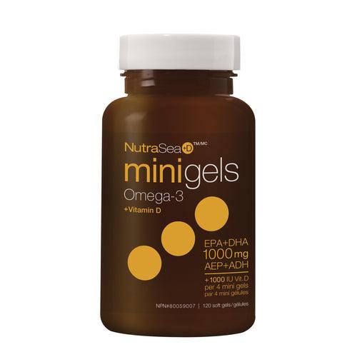 NutraSea+D Omega-3 Mini Gels Fresh Mint 120 Mini Softgels - 