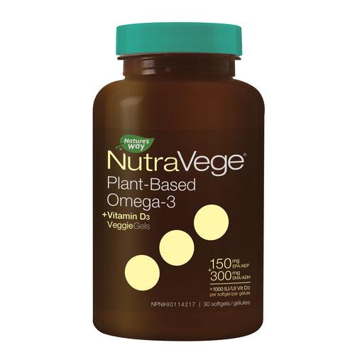 NutraVege Omega-3 +D Plant Based Fresh Mint 30 Softgels - 