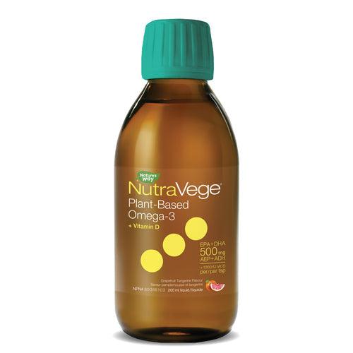 NutraVege Omega-3 +D Plant Based Grapefruit Tangerine 200mL - 