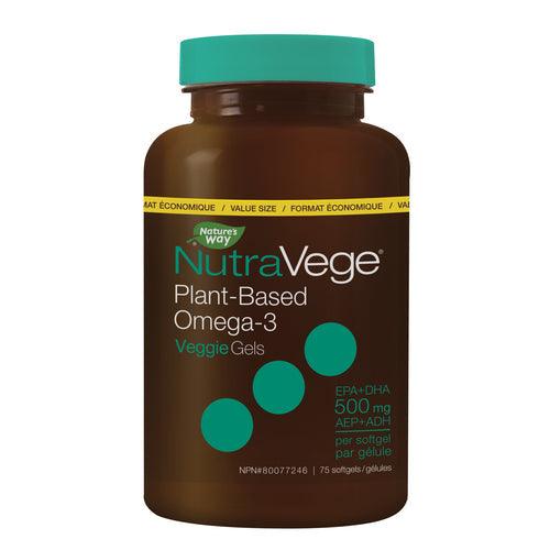 NutraVege Omega-3 Plant Based Fresh Mint 75 Veg Softgels - 