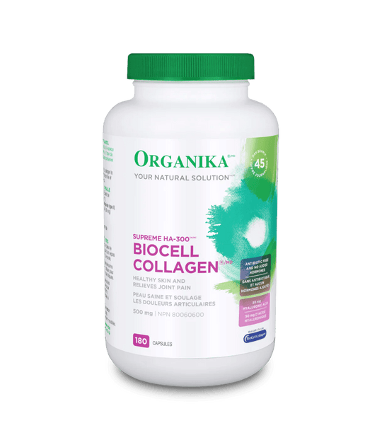 Organika Biocell Collagen (Formerly Ha-300) 500mg 180 Capsules - Wellness Supplement