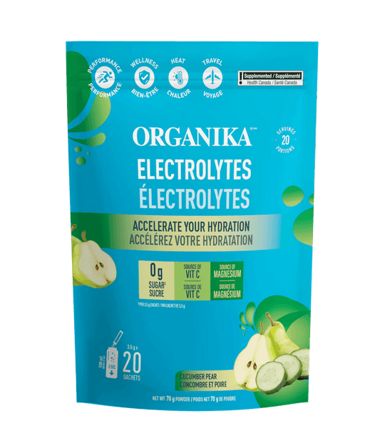 Organika Electrolytes Cucumber Pear 3.5g x20 Sachets - Wellness Supplement