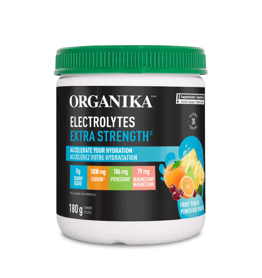 Organika Electrolytes Extra Strength Fruit Punch 180g - Wellness Supplement