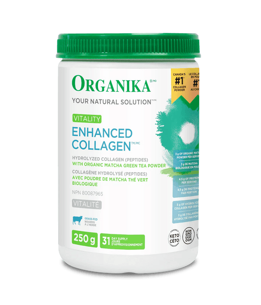 Organika Enhanced Collagen Vitality Matcha 250g - Wellness Supplement