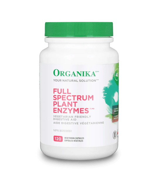Organika Full Spectrum Plant Enzymes 500mg 120 Veg Capsules - Wellness Supplement
