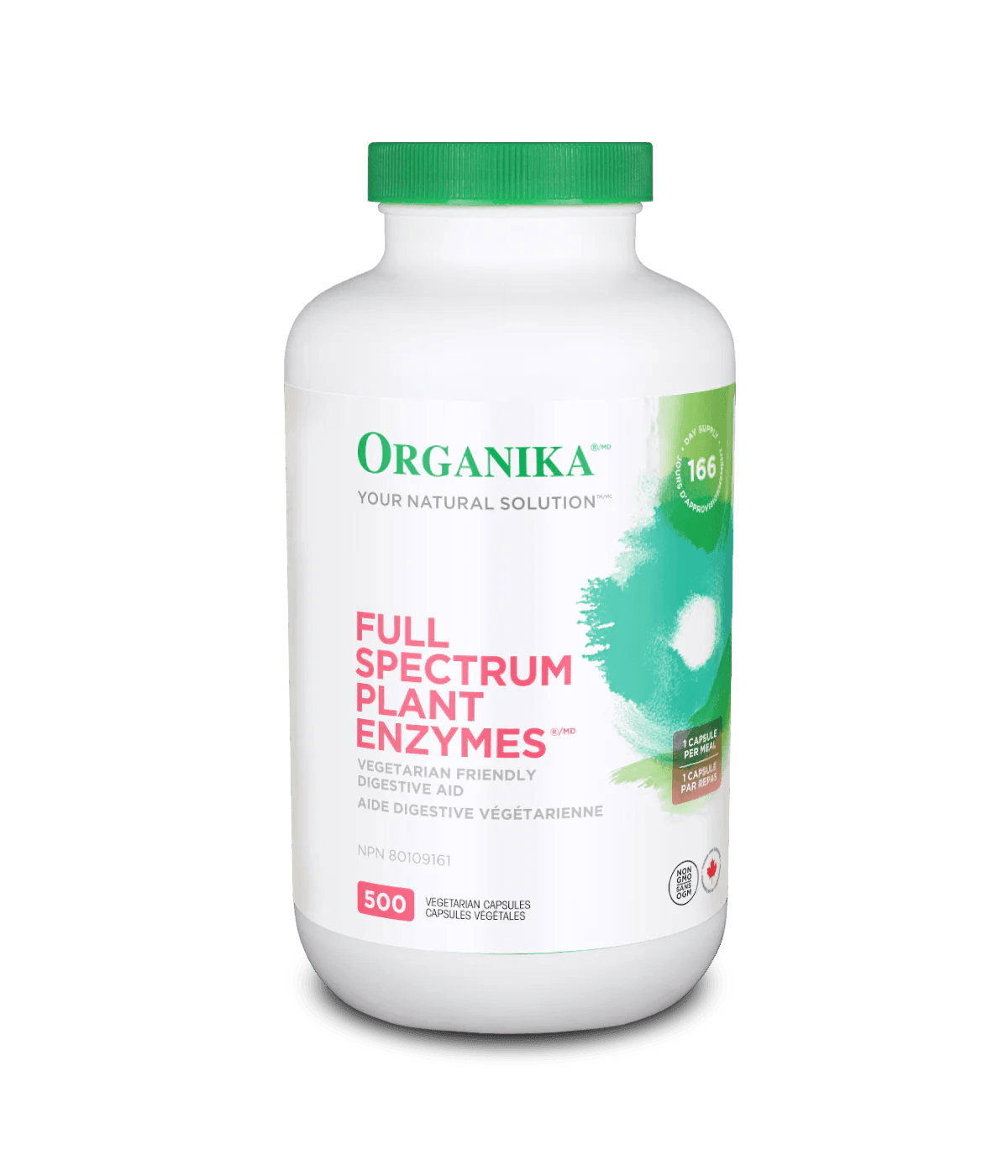 Organika Full Spectrum Plant Enzymes 500mg 500 Veg Capsules - Wellness Supplement